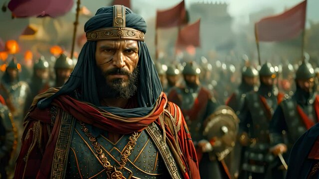 4K HD video clips Cyrus II of Persia or Cyrus the Great led the Persian army to fight against the Median Empire.