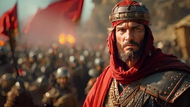 4K HD video clips Cyrus II of Persia or Cyrus the Great led the Persian army to fight against the Median Empire.
