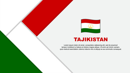 Tajikistan Flag Abstract Background Design Template. Tajikistan Independence Day Banner Cartoon Vector Illustration. Tajikistan Illustration