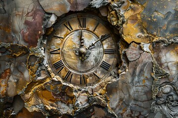 Vintage Wall Clock in Decadent Decay