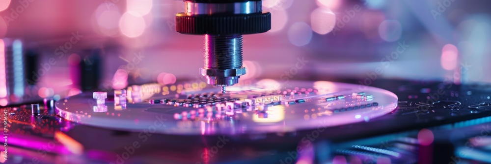 Poster close-up of an automated cpu assembly process - highlighting the cutting-edge automation in cpu asse