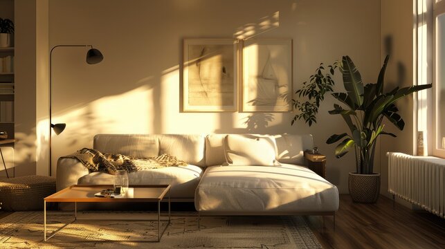 Interior design of a modern apartment internal model Scandinavian interior design