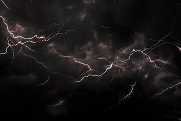 Ethereal Storm Clouds Lit by Fierce Lightning, Generative AI