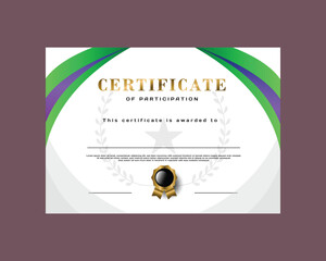Certificate template of award with minimal modern gradient design