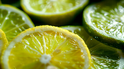 Lemon and Lime Slices - Close-up