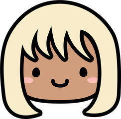 Cute Human Face Head in SVG Vector Illustration