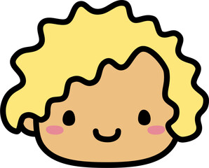 Cute Human Face Head in SVG Vector Illustration