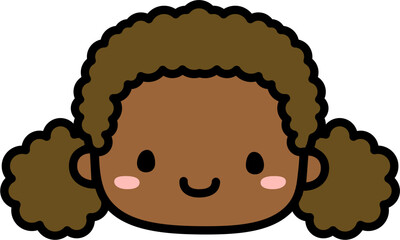 Cute Human Face Head in SVG Vector Illustration