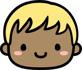 Cute Human Face Head in SVG Vector Illustration