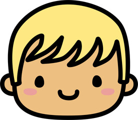 Cute Human Face Head in SVG Vector Illustration
