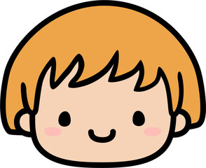 Cute Human Face Head in SVG Vector Illustration