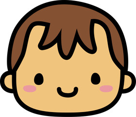 Cute Human Face Head in SVG Vector Illustration