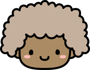 Cute Human Face Head in SVG Vector Illustration