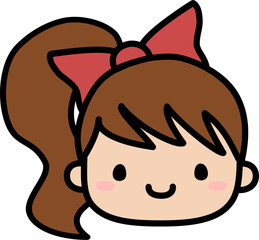 Cute Human Face Head in SVG Vector Illustration