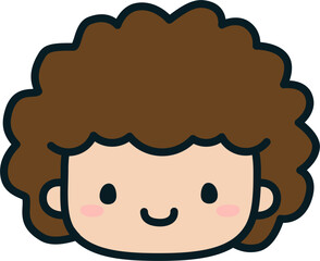 Cute Human Face Head in SVG Vector Illustration