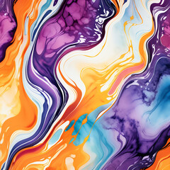 Closeup of abstract watercolor paint background texture with liquid fluid marbled paper texture banner texture. Generative AI (생성형 AI)