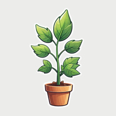 Cute Plant Cartoon Design Very Cool