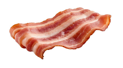 Obraz premium Bacon on white isolated on clear png background and transparent background. food drink and dessert concept for cafe and restaurent, AI generative. 