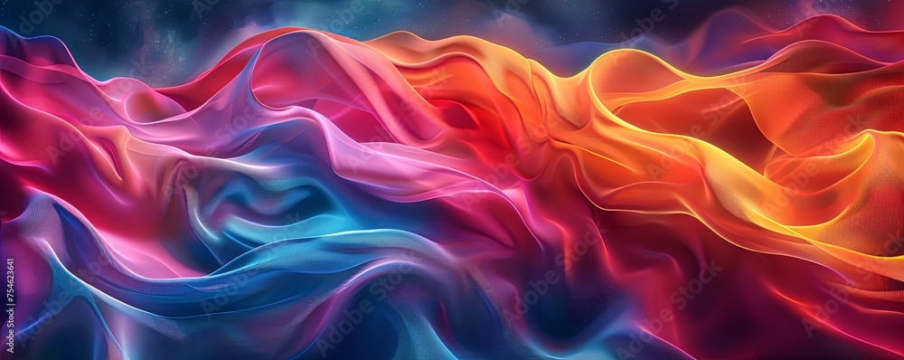 Poster generative ai illustration of full frame shot of abstract background with colorful wavy lines