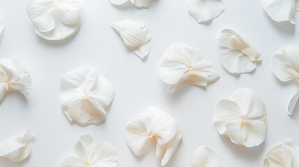 Fototapeta na wymiar Pure White Plumeria Flowers Scattered Elegantly, Generative AI