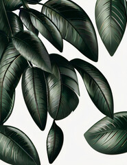 black and white leaves
