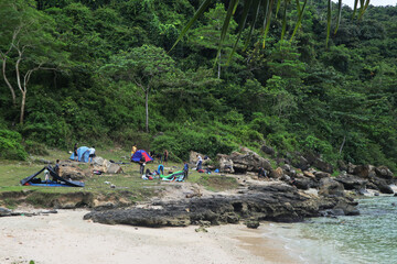 Beautiful beach scenery photo in lhok mata ie, aceh, indonesia, landscape photography