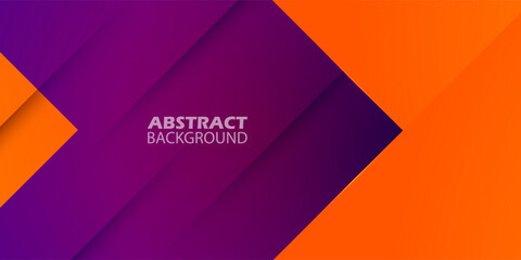 Abstract geometric futuristic background with colorful bright orange and purple gradient background design. Overlap triangle pattern. Eps10 vector - obrazy, fototapety, plakaty