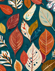 seamless pattern with leaves