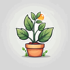 Fototapeta na wymiar Cute Plant Cartoon Design Very Cool