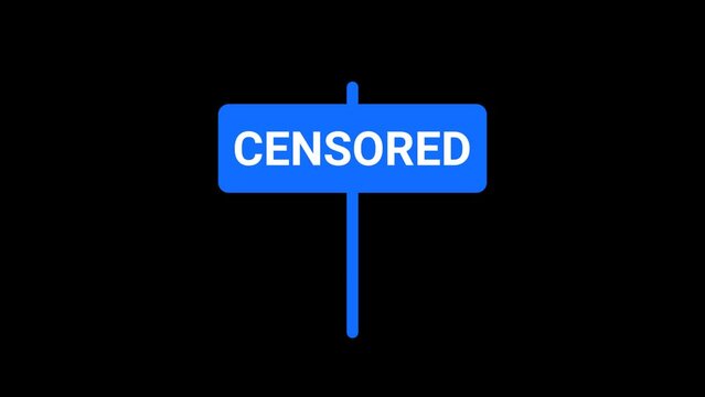 Censored Signboard Animation with transparent background