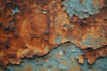 Naklejka premium Grunge Rusty Metal Texture, Weathered Aged Surface in Orange Brown