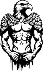 Obraz premium eagle man cartoon