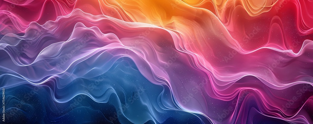 Poster generative ai illustration of full frame shot of abstract background with colorful wavy lines