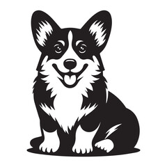 Fototapeta premium corgi dog Silhouette 