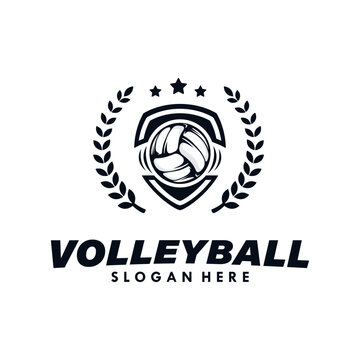Volley ball sport logo design template