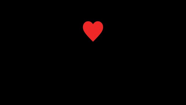 Red Heart jumping Animation with transparent background