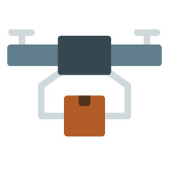 delivery package with drone icon 