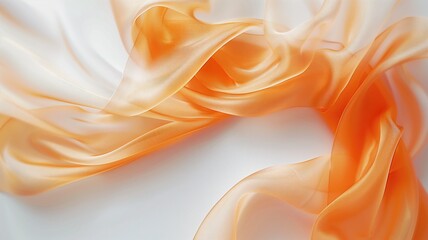 Obraz premium Smooth orange silk fabric flows elegantly, creating a sense of luxury