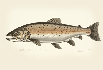 Obraz premium Salmon fish on a white background