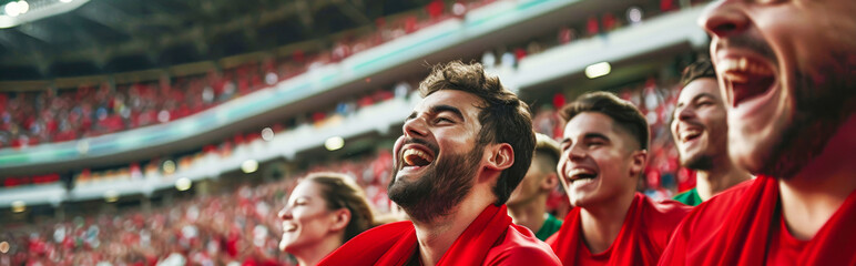 Portuguese football soccer fans in a stadium supporting the national team, A Selecao das Quinas
