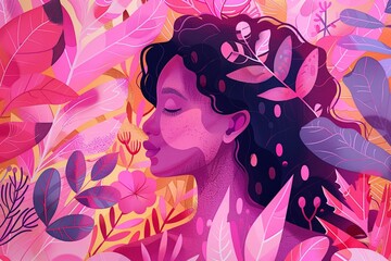 Showcase your support for breast cancer awareness with a vibrant pink illustration