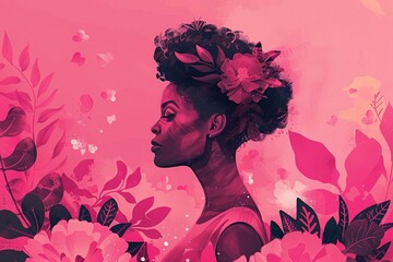 Showcase your support for breast cancer awareness with a vibrant pink illustration
