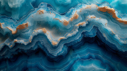 Fototapeta na wymiar 美しい青い鉱石の断面図の接写