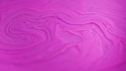 Pigment water mix. Liquid ornament. Blur vibrant pink color ink abstract waves motion in fantasy...