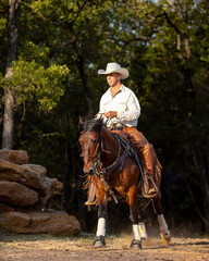 Cowboy Horse Trainer in the morning light