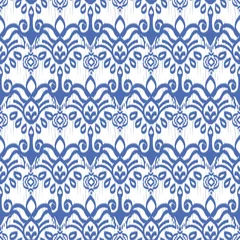 Foto op Plexiglas backgroundIkat Flower Pattern Ethnic Geometric native tribal boho motif aztec textile fabric carpet mandalas African © saifon