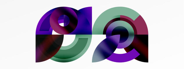 Round elements and circles geometric minimal composition background. Vector Illustration For Wallpaper, Banner, Background, Card, Book Illustration, landing page