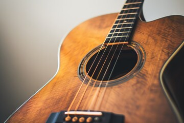 Close-up of an acoustic guitar