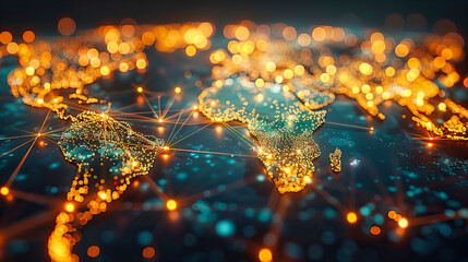 Navigating the Global Network: A Vision of Earth Encircled by the Paths of Digital Communication, Symbolizing the Boundless Reach of Connectivity