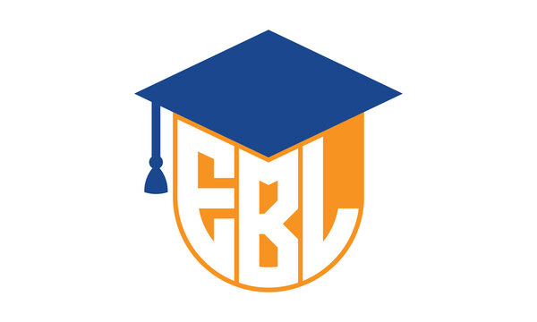 EBL initial letter academic logo design vector template. school college logo, university logo, graduation cap logo, institute logo, educational logo, library logo, teaching logo, book shop, varsity